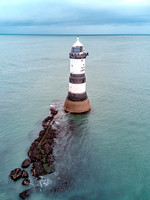 Trwyn Du lighthouse by drone