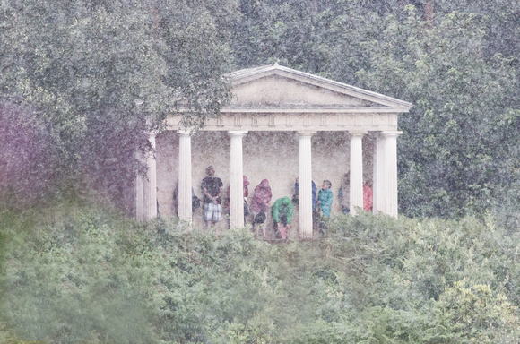Clumber Park Doric Temple downpour